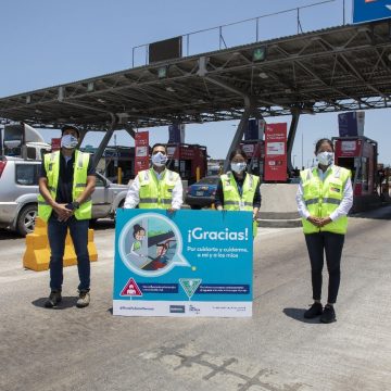 Campaña promueve uso de mascarilla Empresas concesionarias viales solicitan a clientes el uso obligatorio de mascarillas durante el pago de peaje