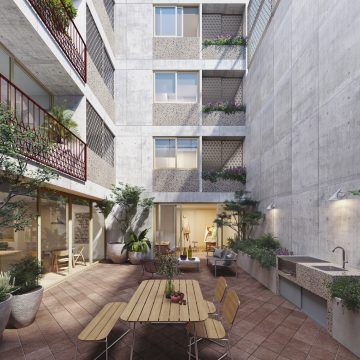 Illusione-Retiro-125-Vista-Patio-Posterior-FL-2-20210316 Illusione lanza proyecto con sello de edificación sostenible y diseño inspirado en el patrimonio local
