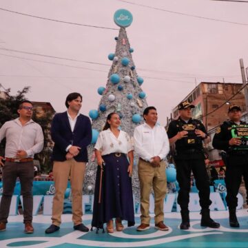 ISM instala dos árboles navideños para reforzar la seguridad ciudadana en Gamarra