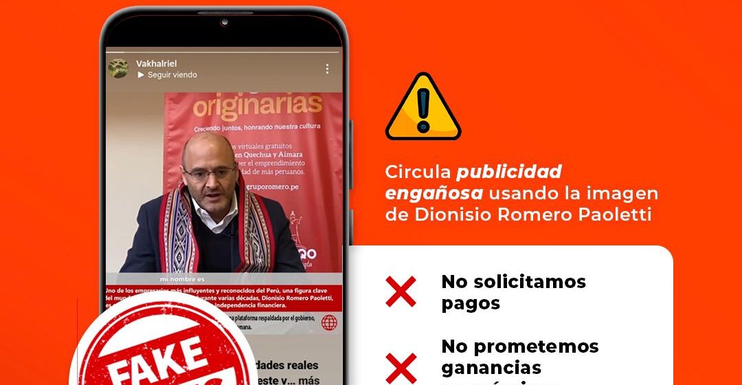 Fundación Romero alerta sobre publicación falsa que usa indebidamente la identidad de Dionisio Romero Paoletti