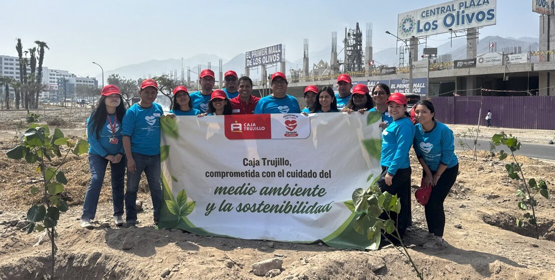 Caja Trujillo impulsó jornada de arborización para recuperar espacios públicos en Los Olivos