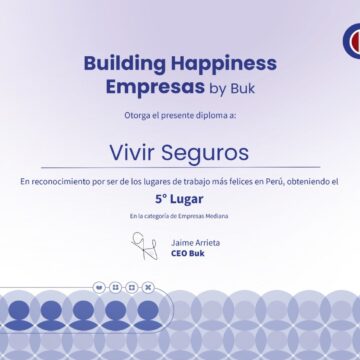 Ranking Building Happiness 2026: Vivir Seguros es reconocida entre las empresas que construyen lugares de trabajo más felices